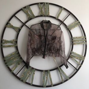 ♡ Sheer Jacket with zipper drawstring details